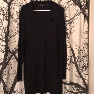 Black long duster sweater